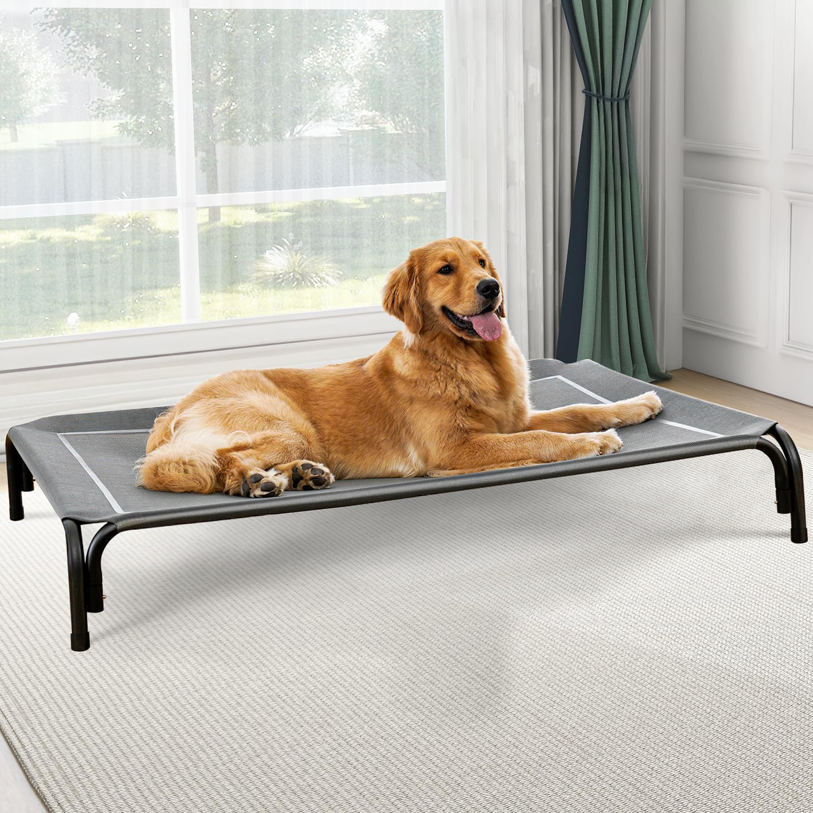 Czpalo Outdoor Elevated Dog Bed for Large Sized Dogs, No-Tool Assembly. | Raised
