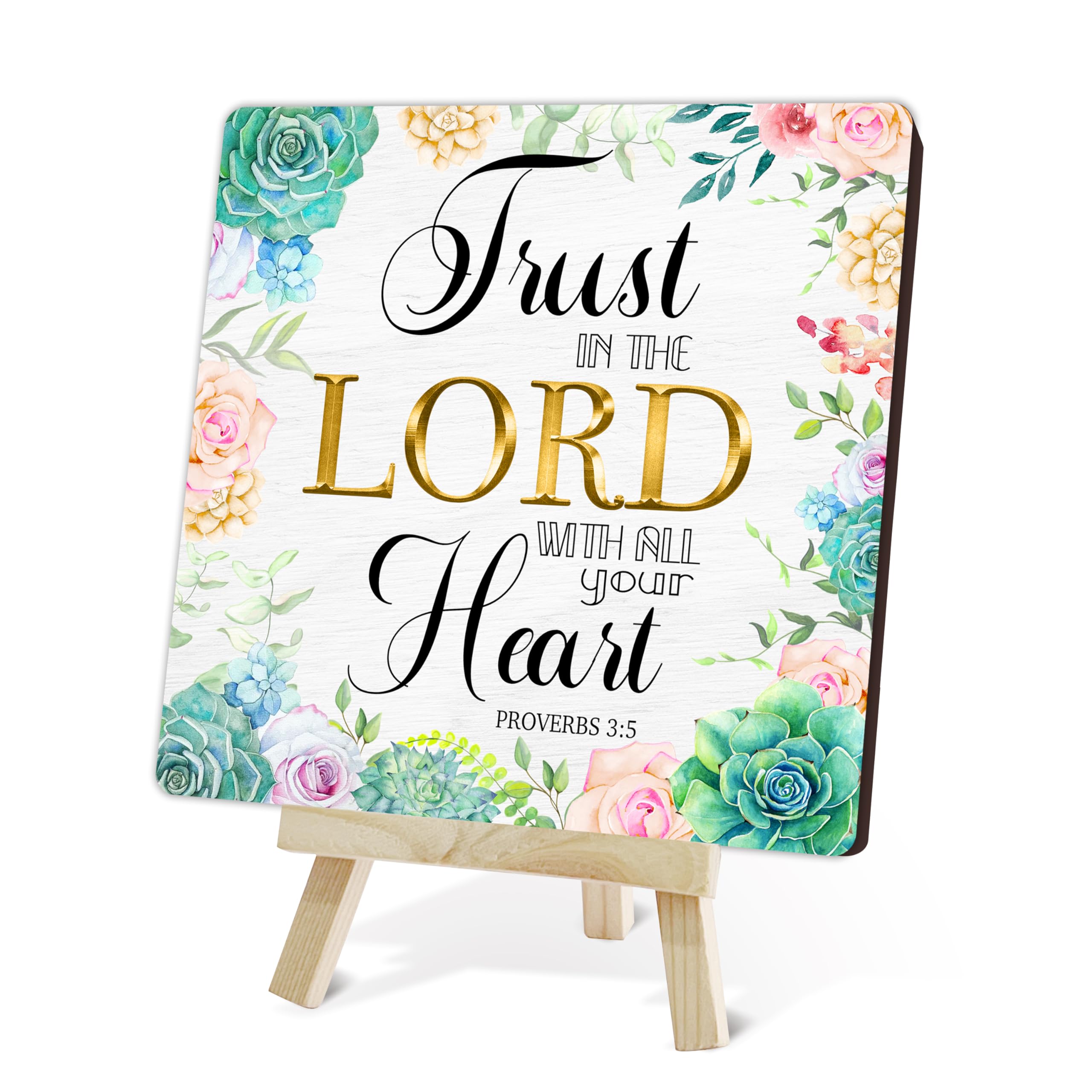 Christian Wood Sign, Trust In The Lord With All Your Heart Bible Verse Gifts For