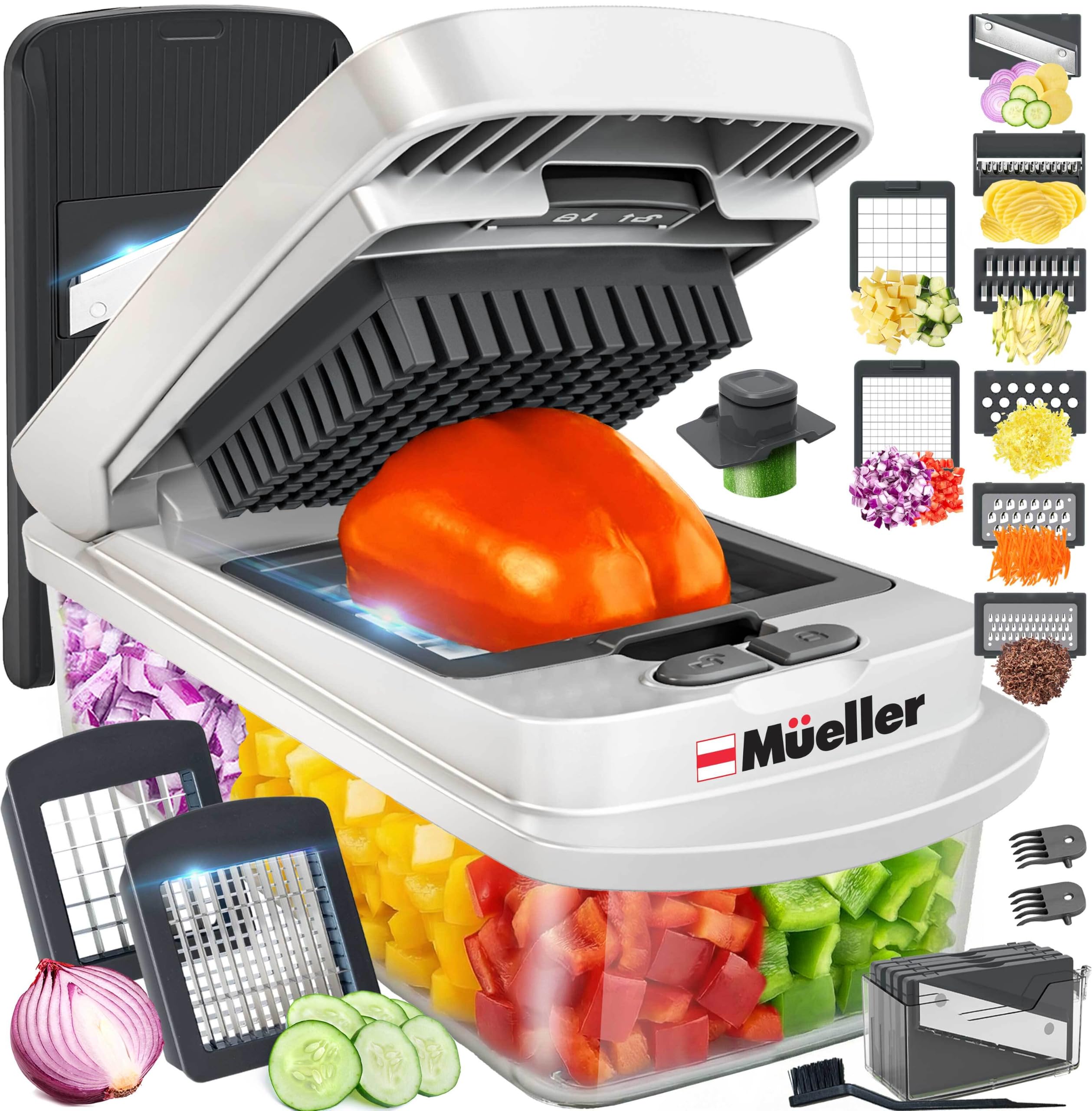 Mueller The Real Original Pro Vegetable Chopper & Mandoline Slicer, 10-in-1 | si