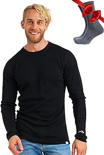100% Merino Men's Long-Sleeved Shirt - Merino Underwear Men + Wool Socks