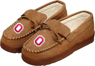 FOCO NCAA Mens NCAA College Team Logo Moccasin Slippers