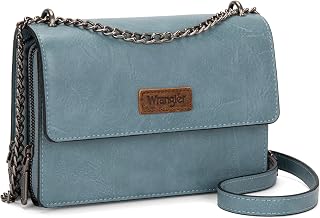 Wrangler Flap Crossbody Purse for Women Shoulder Bag Vintage Wallets with Chain Strap