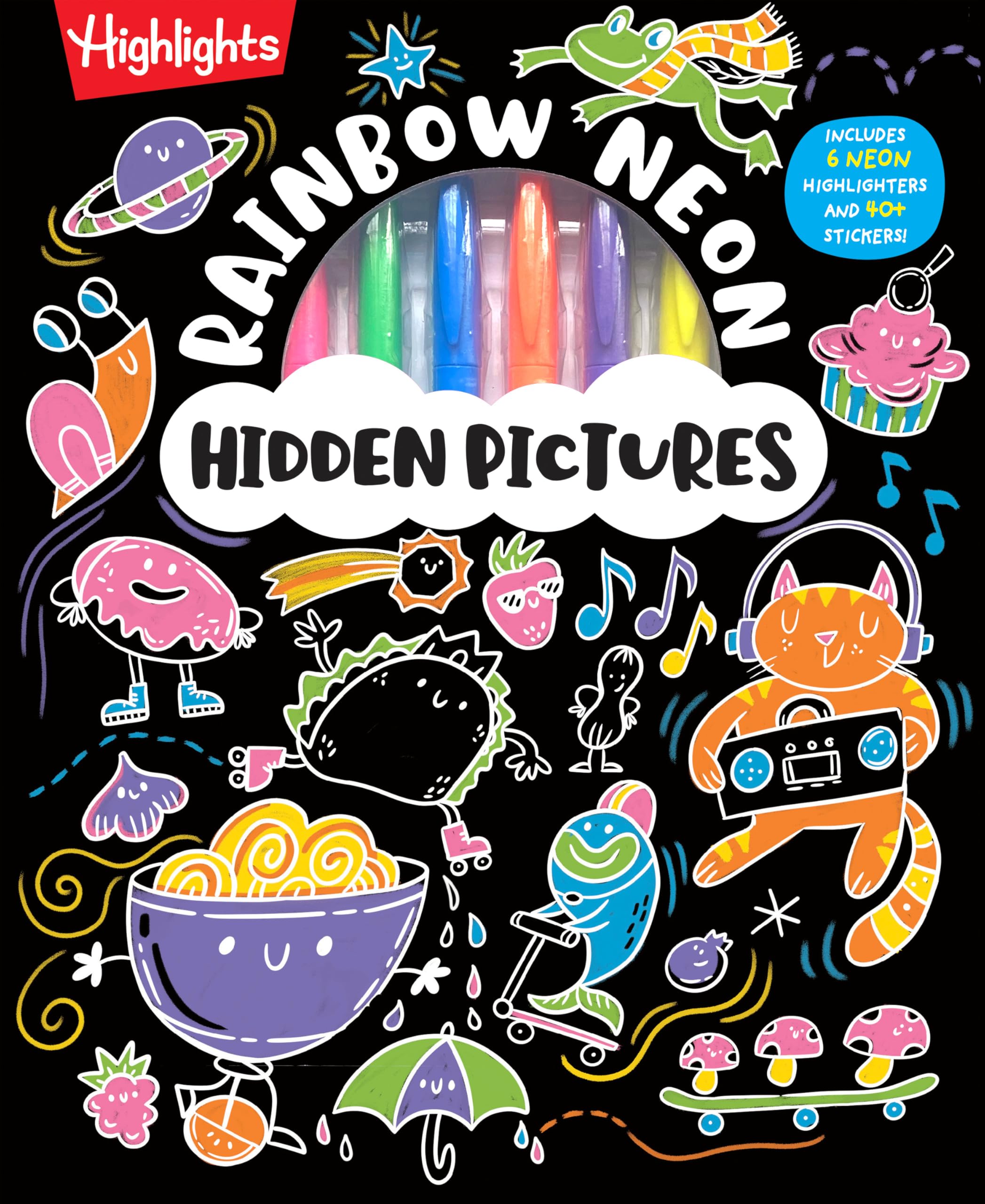 Rainbow Neon Hidden Pictures: Rainbow Activity Book with Neon Markers and Over 4