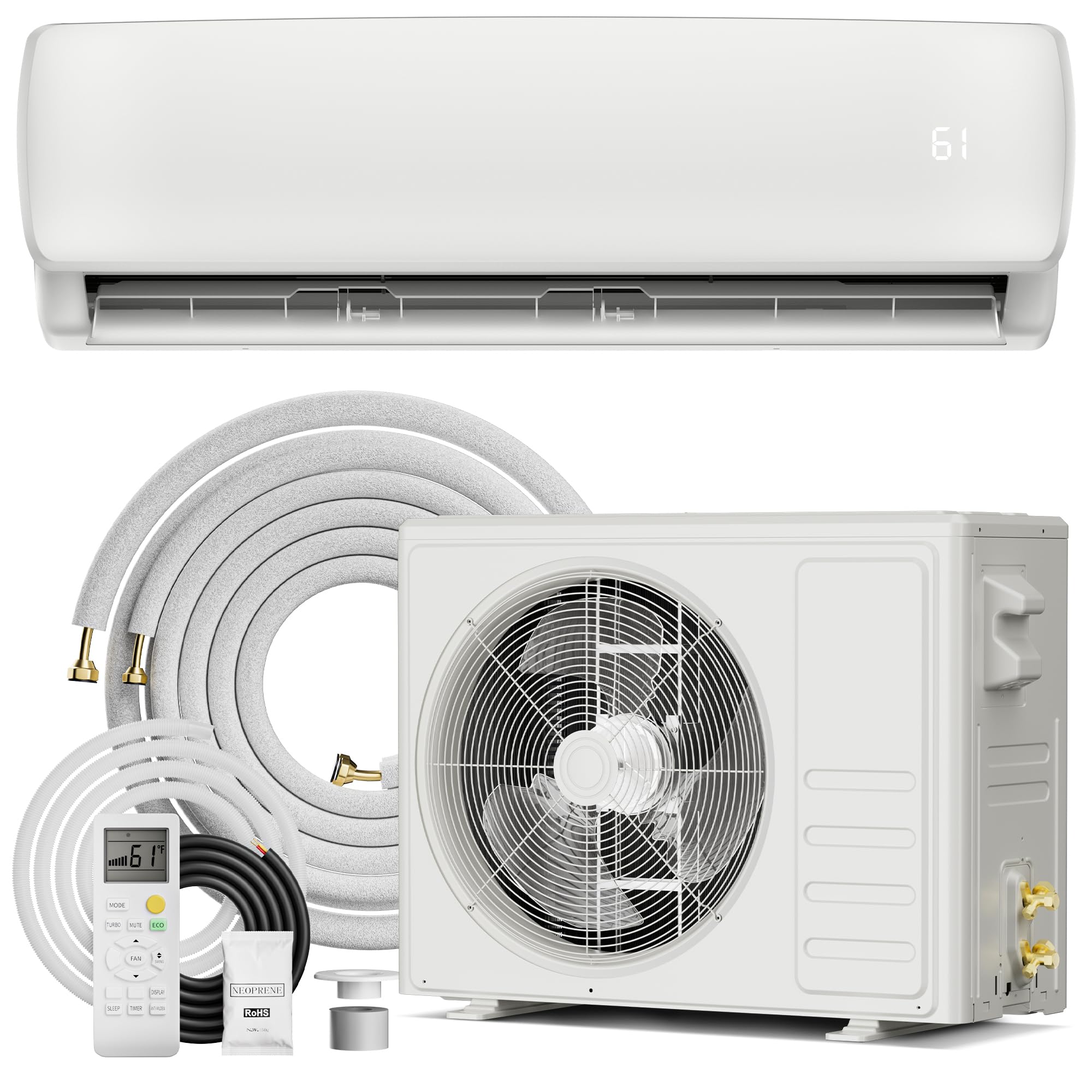 Mountman 9000 BTU Mini Split AC/Heating System,19 SEER2 110/120V Energy Efficien