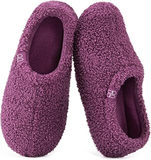 HomeTop Ladies Memory Foam Loafers with Polar Fleece Lining