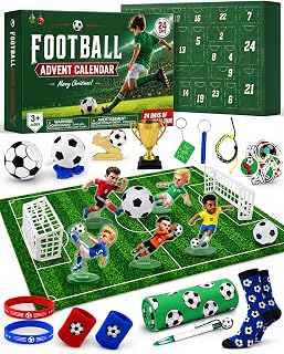 Football Advent Calendar 2026 for Boys, 24 PCS Countdown Gifts for Kids | Football Gifts for Boys, Kids & Teens, Wear, Play & Display, Family Fun, Room Decor, Inspire a Love of Football