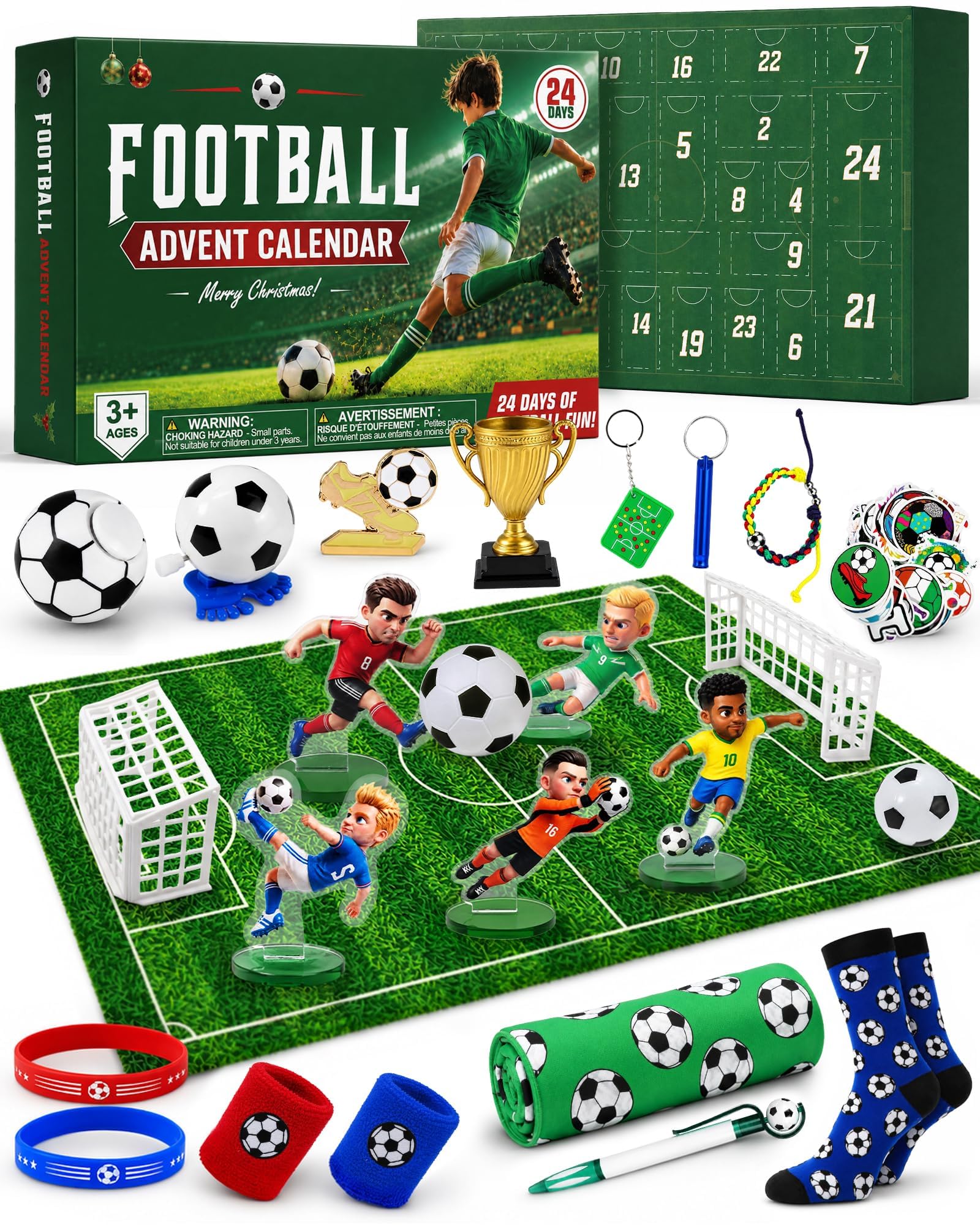 Football Advent Calendar 2026 for Boys, 24 PCS Countdown Gifts for Kids | Footba