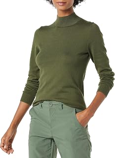 Amazon Essentials Women's Regular-Fit Lightweight Long-Sleeve Mock Neck Jumper (Available in Plus Size)