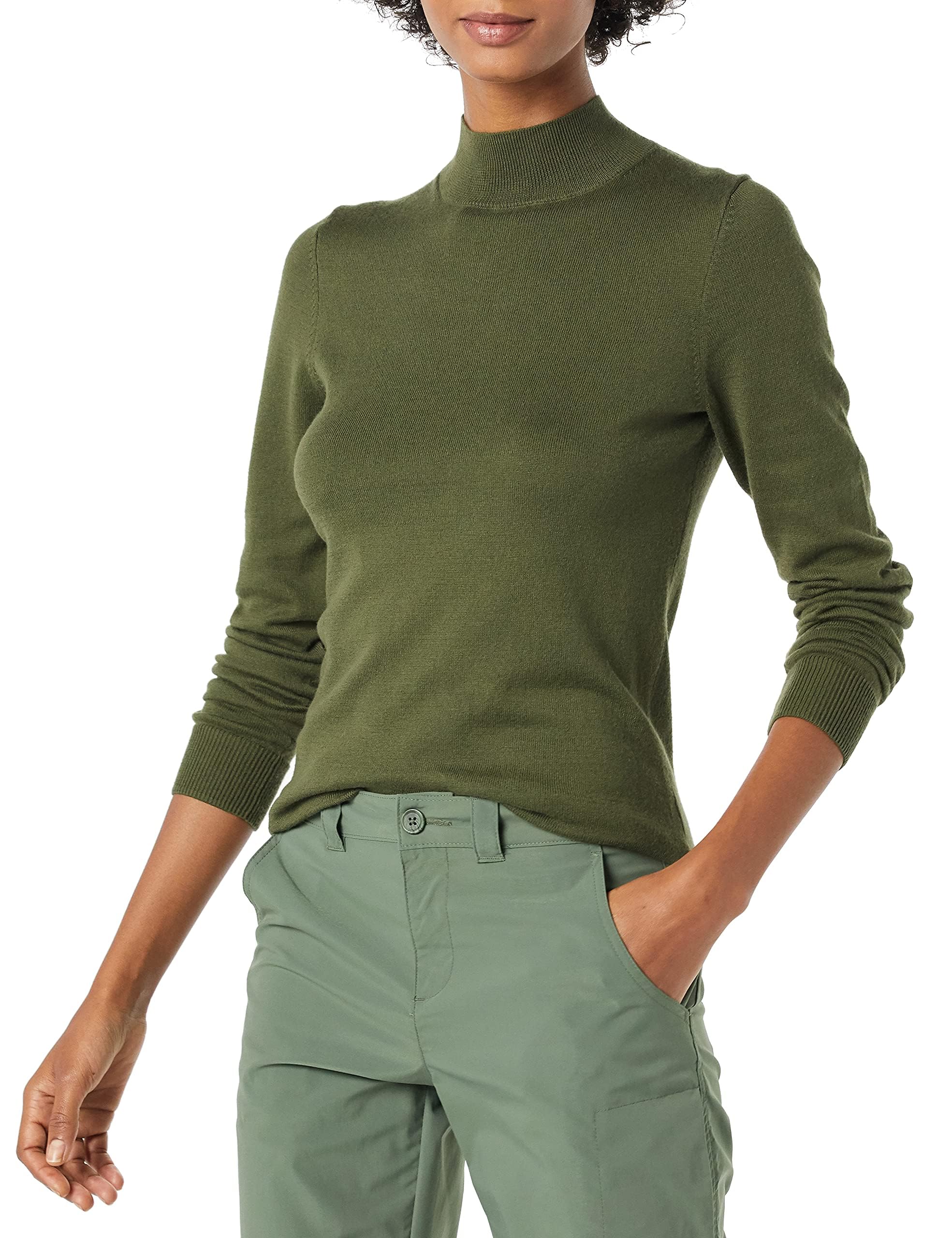 Amazon Essentials Women's Regular-Fit Lightweight Long-Sleeve Mock Neck Jumper (