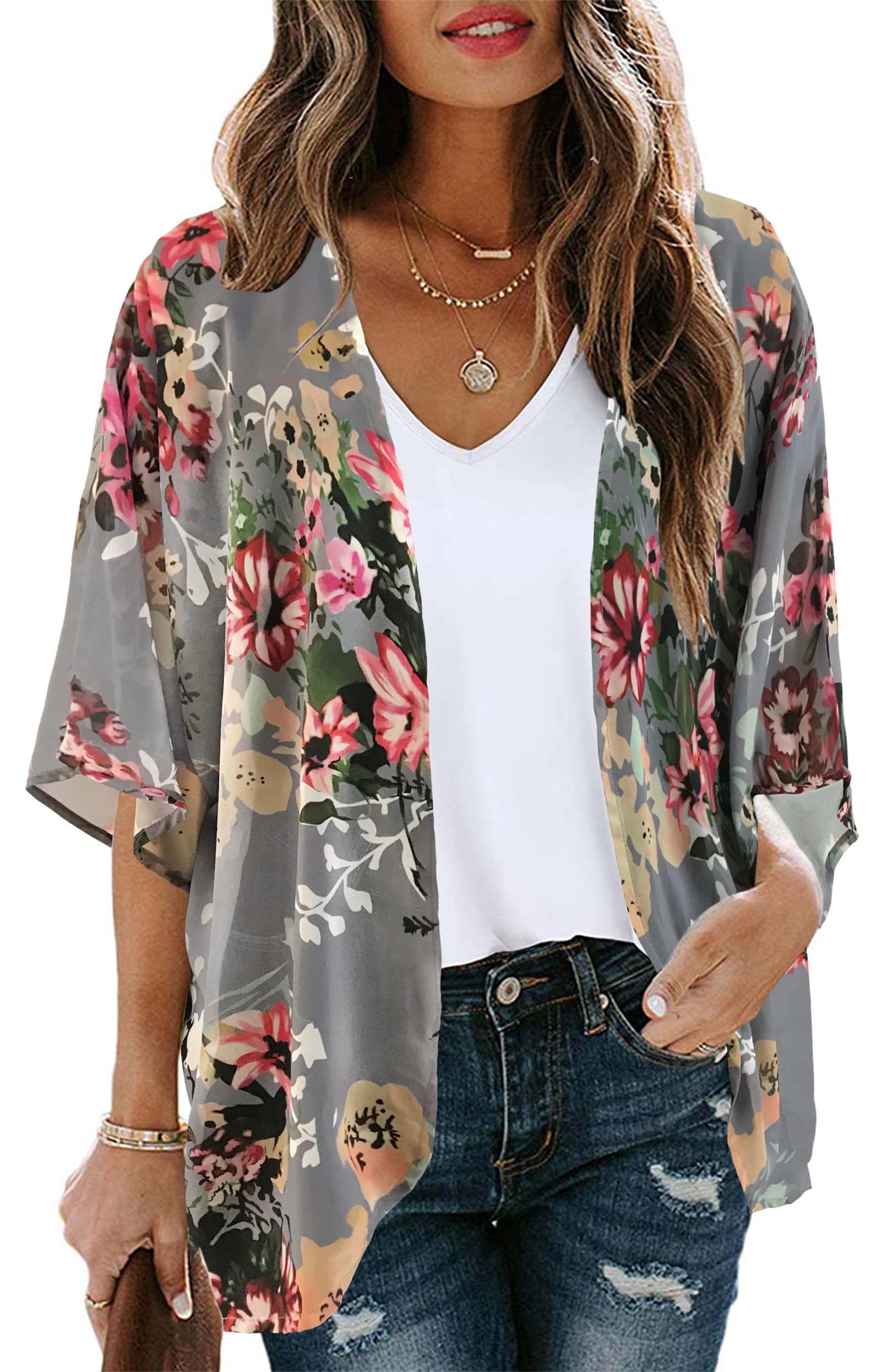 CHICGAL Womens Floral Kimono Cardigan Beach Cover Up Casual Summer Tops | 2026 P