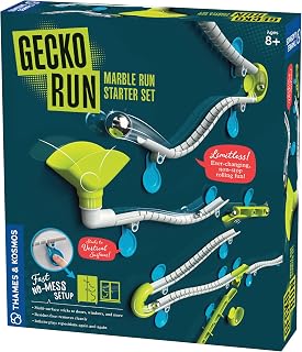 Gecko Run: Marble Run - Starter Set | Construction Set | Sticks to Any Smooth Surface, No Mess | Award-Winning | STEM Physics & Engineering Toy | 63 Pieces | Ages 8+