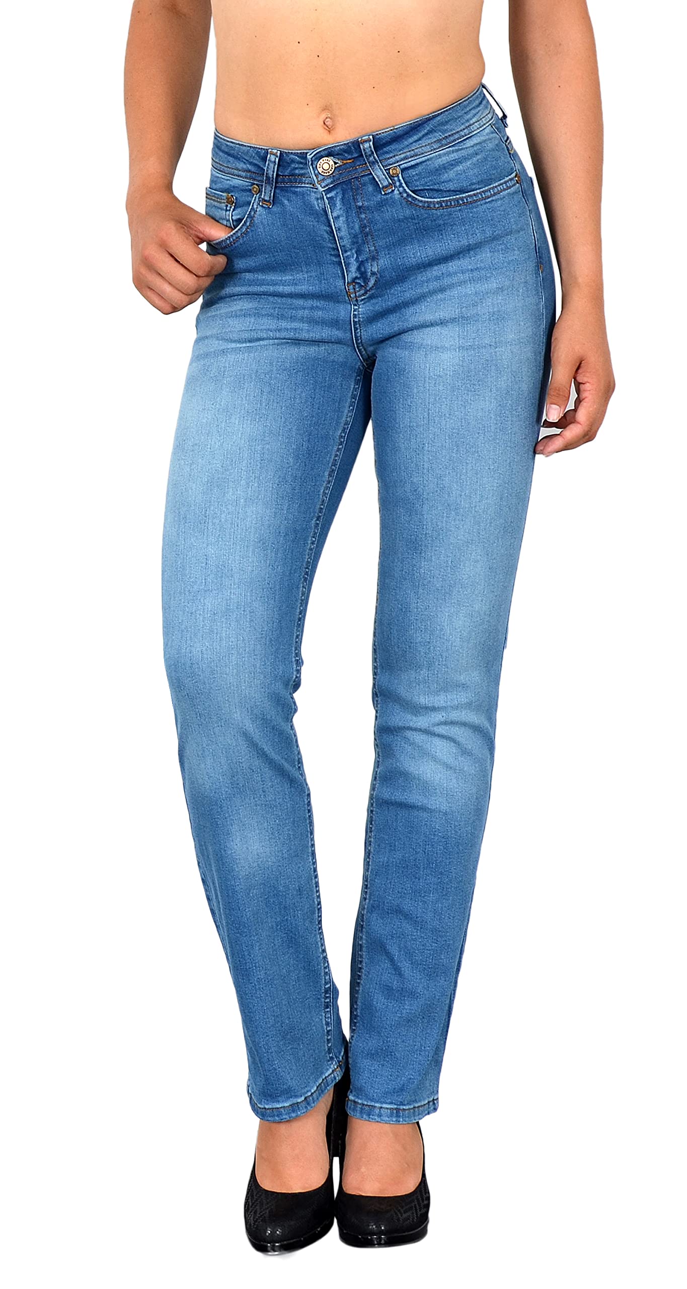 ESRA Stretch Women's Jeans Trousers High Waist Jeans Women's Straight Leg Trouse