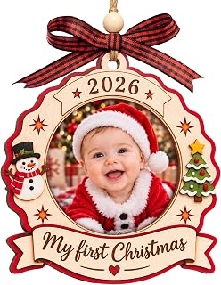 My First Christmas Ornament 2026, Baby's First Christmas Picture Frame