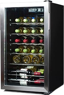 BLACK+DECKER 26-Bottle Wine Fridge, Compressor Cooling, BD61536 | Interior Light and Mechanical Temperature Control, Wine Racks and Flat Shelf, Bottle Chiller with Bottom Compartment