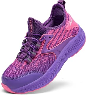 Kids Wide Toe Box Slip On Sneakers - Orthopedic Walking Running Shoes for Boys & Girls - Arch Support Lightweight Athletic Tennis Shoes for Youth