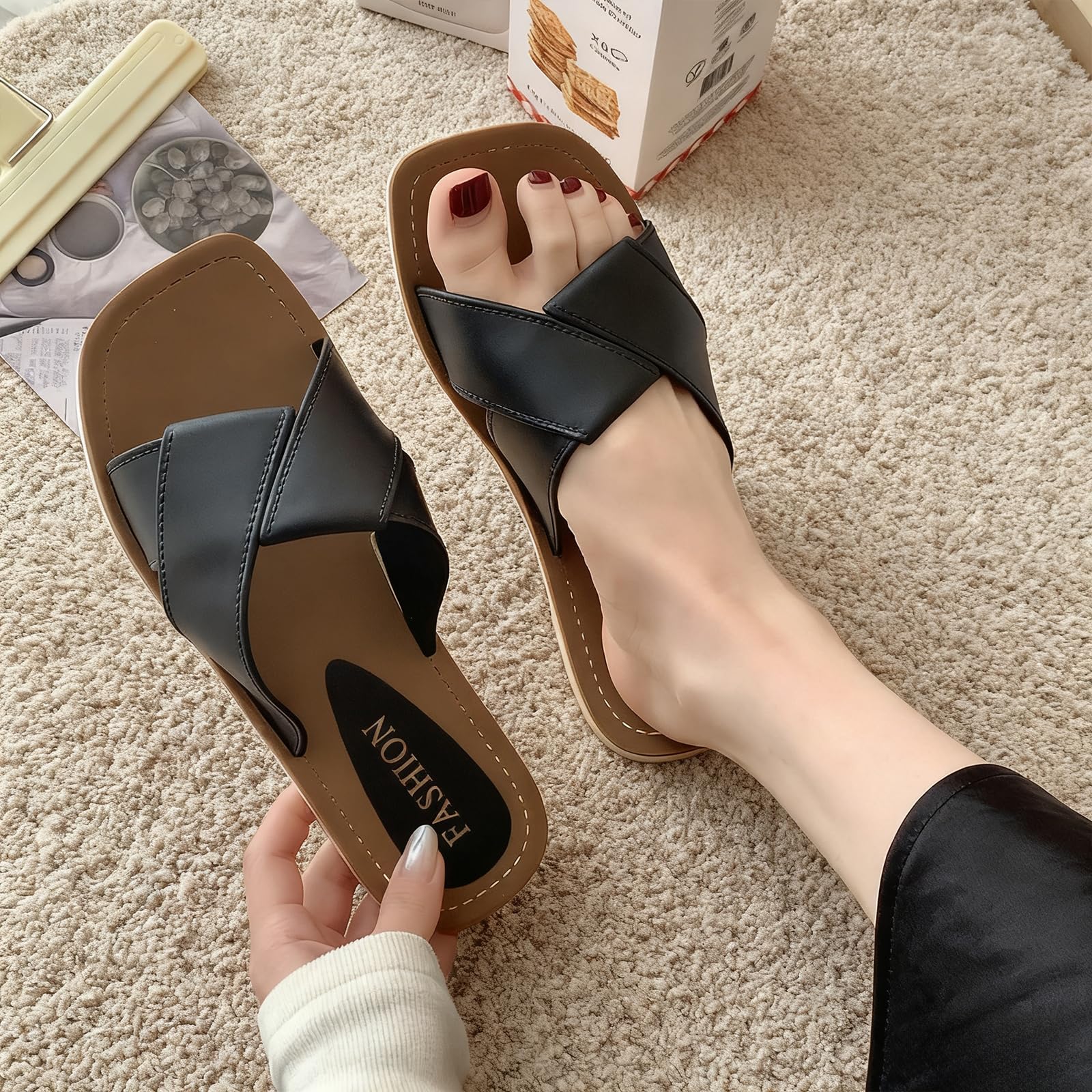 Women Casual Non Slip Flat Sandals Beach Home Daily Wear