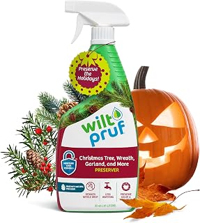 Wilt-Pruf® Christmas Tree/Cutting Preserver Spray |Preserves Christmas Trees, Wreaths, Garlands, Cuttings and Carved Pumpkins | Reduces Needle Drop | Keeps Cut Trees Fresh Longer | Natural (32 oz)