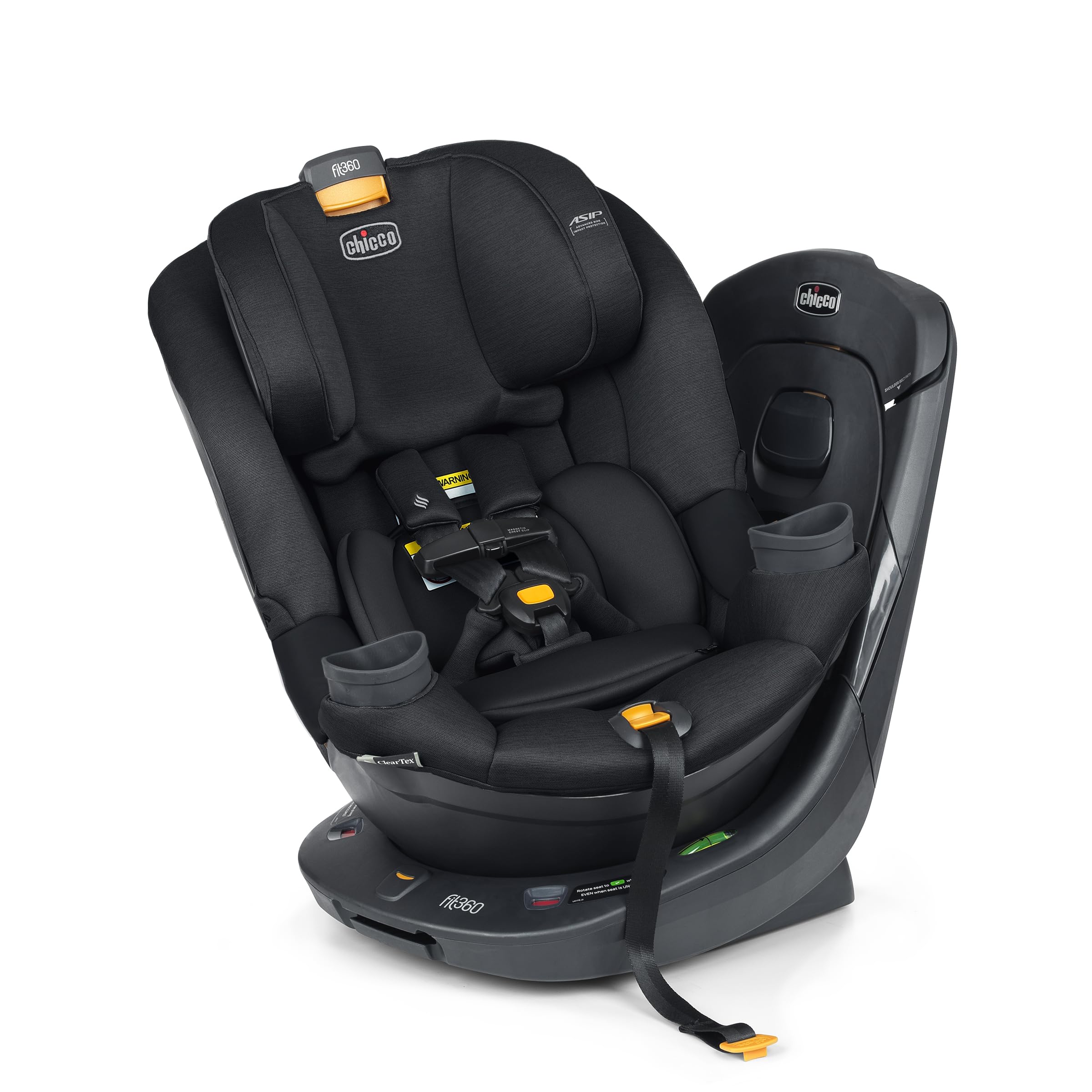 Chicco Fit360 ClearTex Rotating Convertible Car Seat | 360-Degree 1-Hand Rotatio