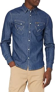 Wrangler - Men's Shirt - Slim Fit - Western Shirt - Mid Stone