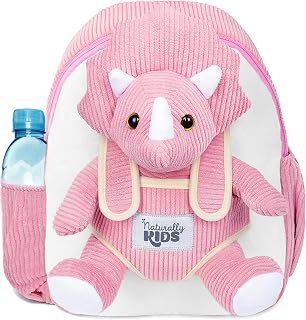 Naturally KIDS Toddler Backpack w. Plush Dinosaur Toy, Kids Gift 2 3 4 5 | 2-in-1 Dinosaur backpack, Dinosaur Toys for Kids 3-5, 2-4 in Gift-Ready Box, 2 Year Old Boy Birthday Gift & Christmas