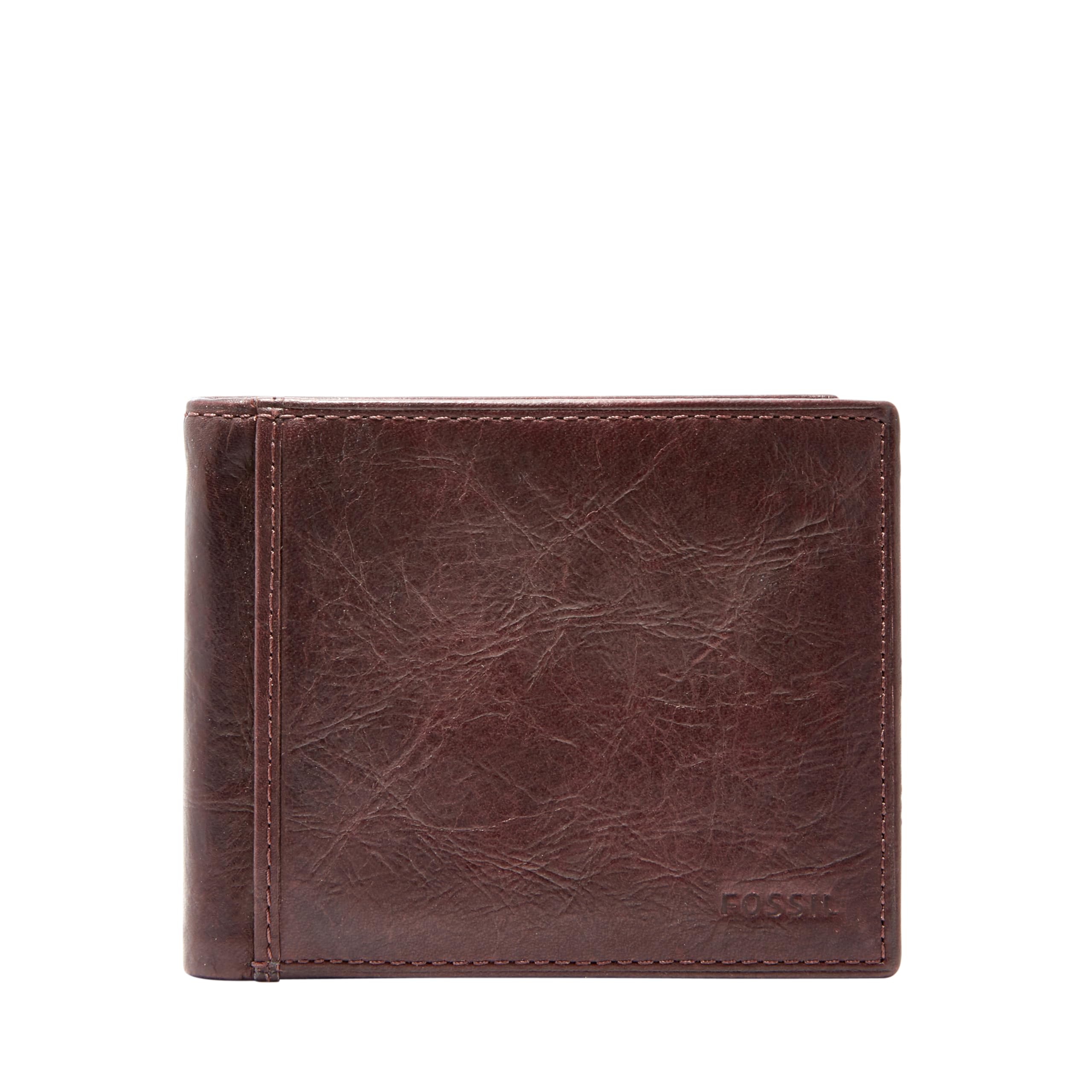 Fossil Men's Quinn Leather Bifold with Flip ID Wallet, Black, (Model: ML3644001)
