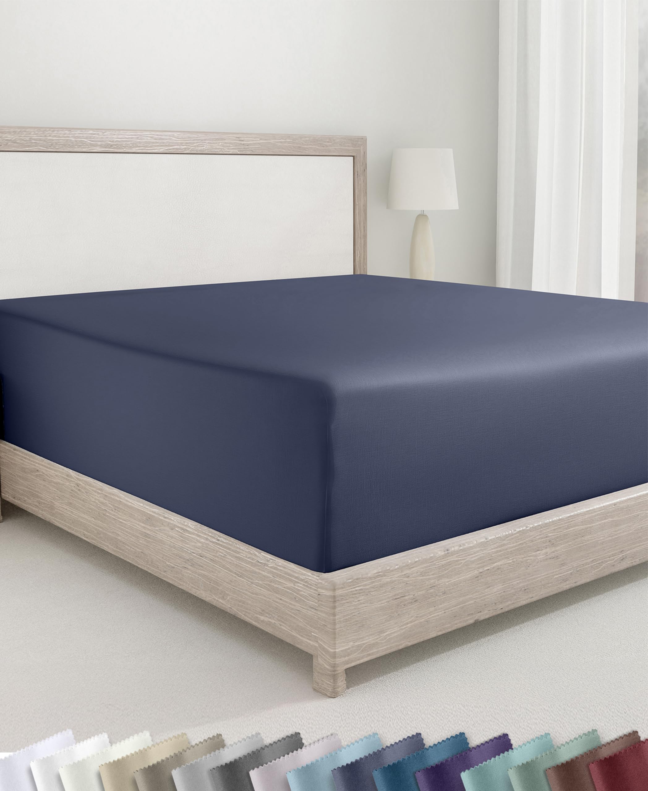 California Design Den Twin XL Bed Fitted Sheet, Soft 400 Thread Count 100% Cotto