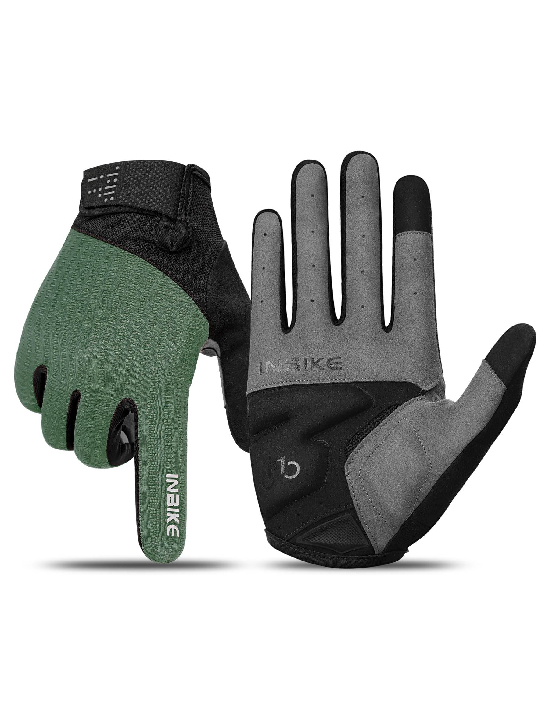 INBIKE Cycling Gloves for Men Mountain Bike Long Finger Gloves with Elastic Touc