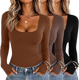 Oakgarden 3 Pack Thermal Shirts for Women Long Sleeve Fleece Top