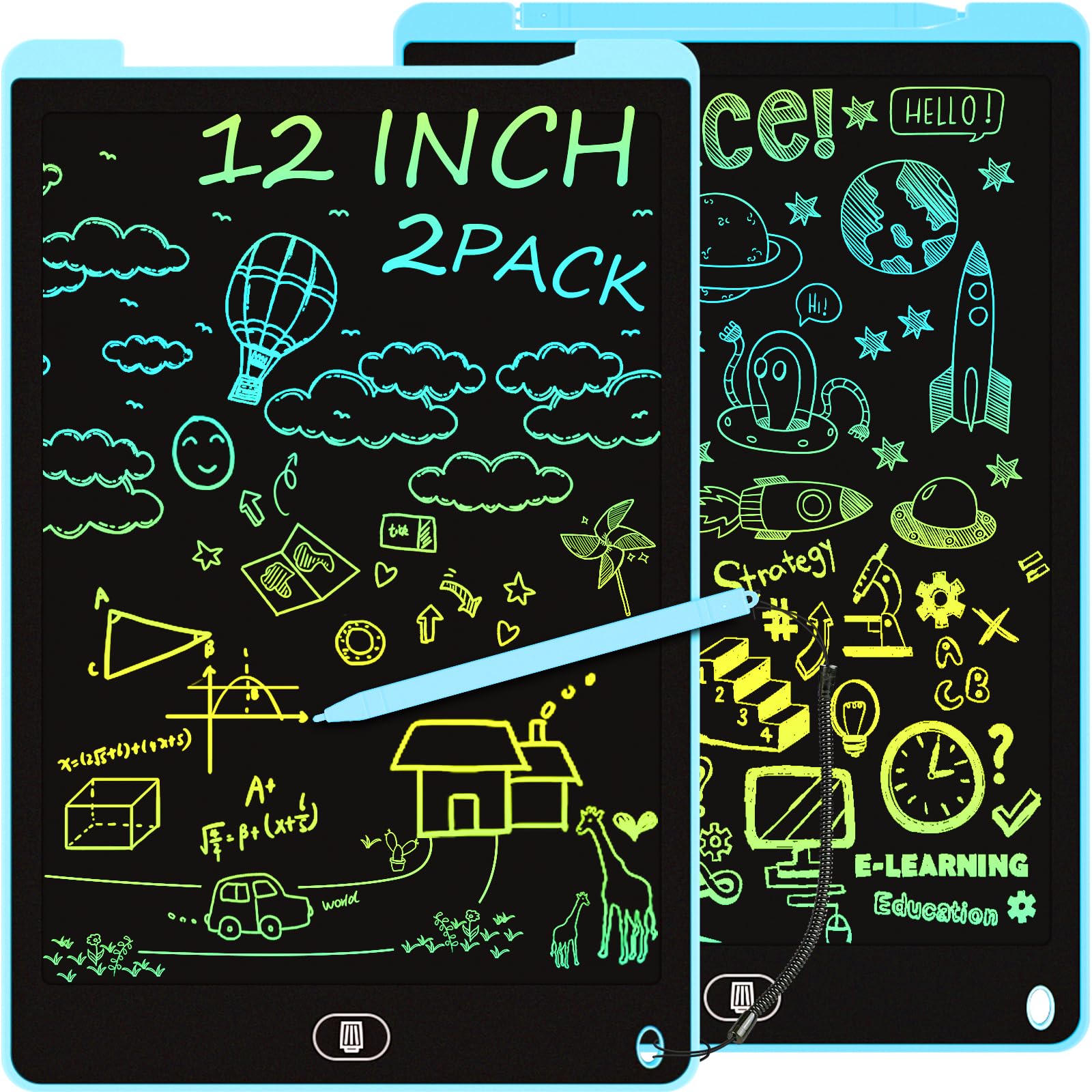 LCD Writing Tablet 12 Inch, Colorful Drawing Tablet, Erasable Lockable Electroni
