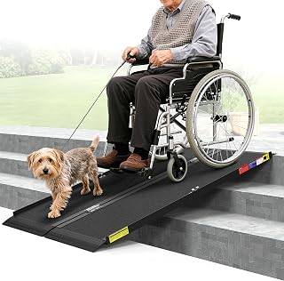 Support Way 4FT Portable Wheelchair Ramp for Home Steps & Doorways | non-slip aluminum, folding design. Quick-lock system. Use on doorways, home steps & thresholds. Lightweight & portable.