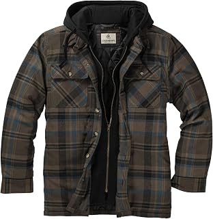 Legendary Whitetails Men's Flannel Shirt Jacket Plaid Hooded Shacket Shirt Jacket (pack of 1)