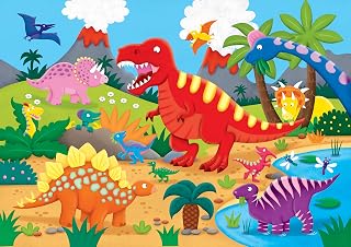 Dinosaurs Kids' Floor Puzzle, 48 Pieces, 36 Inches Wide x 24 Inches High, Ages 3 and Up