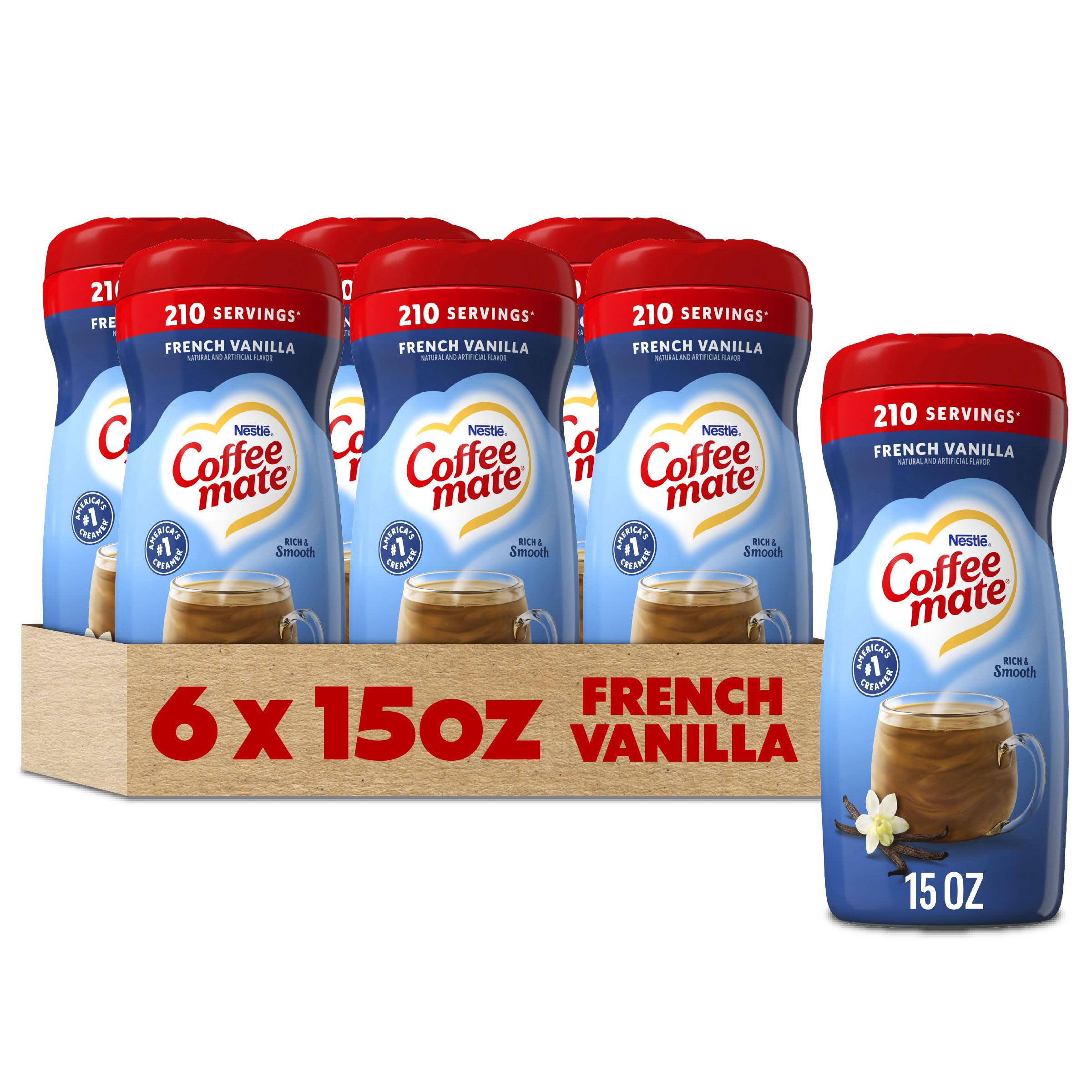 Coffee Mate French Vanilla Powder Creamer, 15 Oz, 6 Pack | Powdered coffee cream