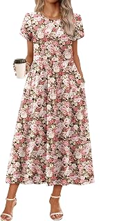 Zeagoo Summer Dresses for Women 2026 Maxi Bohemian Short Sleeve Long Dress