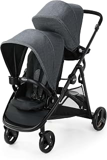 Graco Ready2Grow 2.0 Double Stroller, Rafa | 2 Stroller Seats, Bench Seat & Standing Platform; Accepts 2 Graco Infant Car Seats, Compact Fold