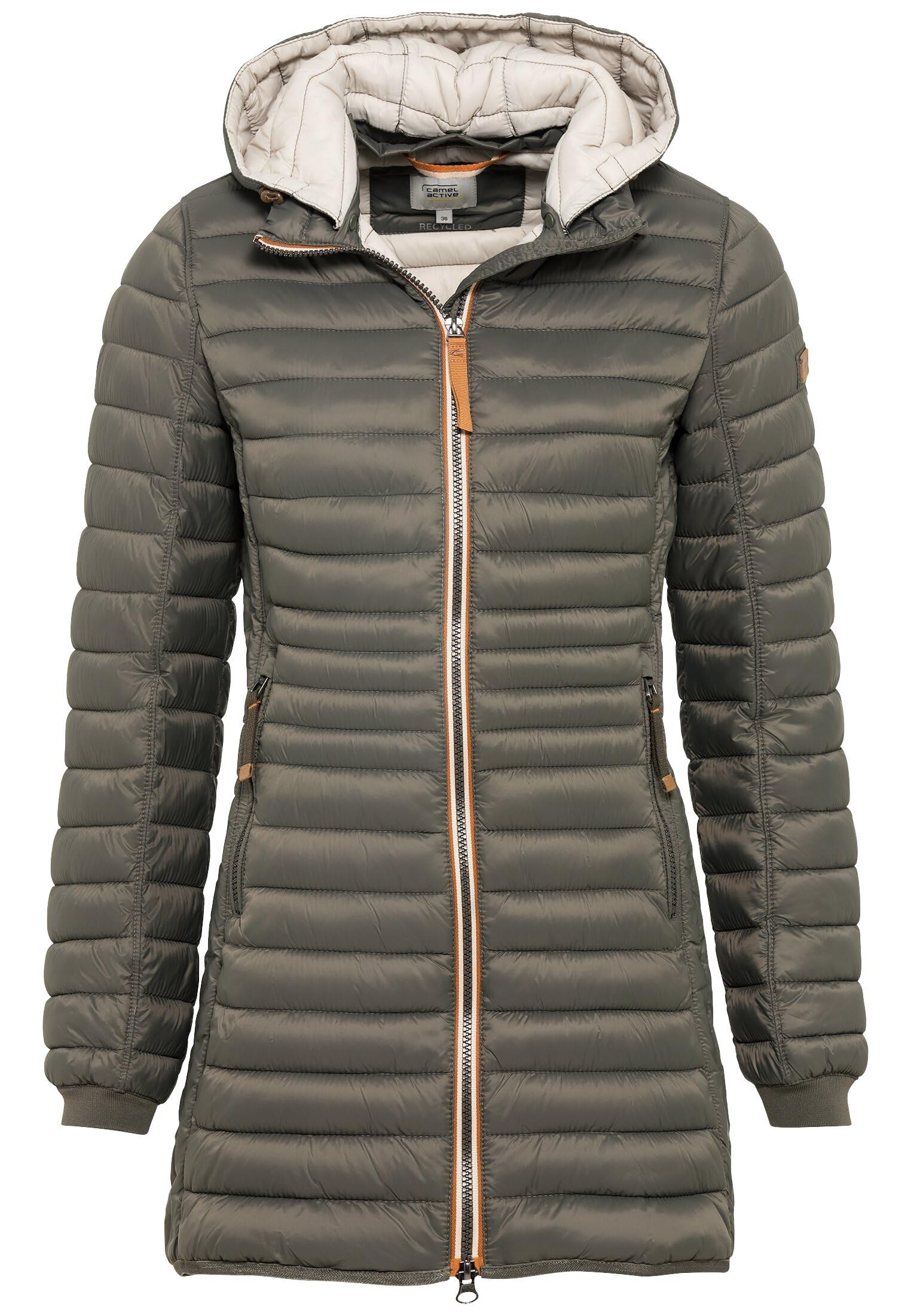 camel active Women's Lightweight Waterproof Padded Coat with Removable Hood (Pac