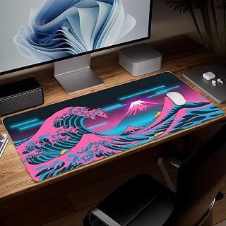 Corrugated Leather Desk Mat, Colorful Art Mouse Pad Large Computer Keyboard Mouse Pad, Waterproof Gaming Mouse Pad and Desktop Cover, Decoration in