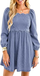Denim Dress for Women Western Jean Babydoll Country Concert Outfits