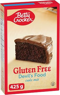 BETTY CROCKER CAKE MIX - Gluten Free Devil's Food Chocolate Flavour, 425 Grams Package of Cake Mix, Baking Mix