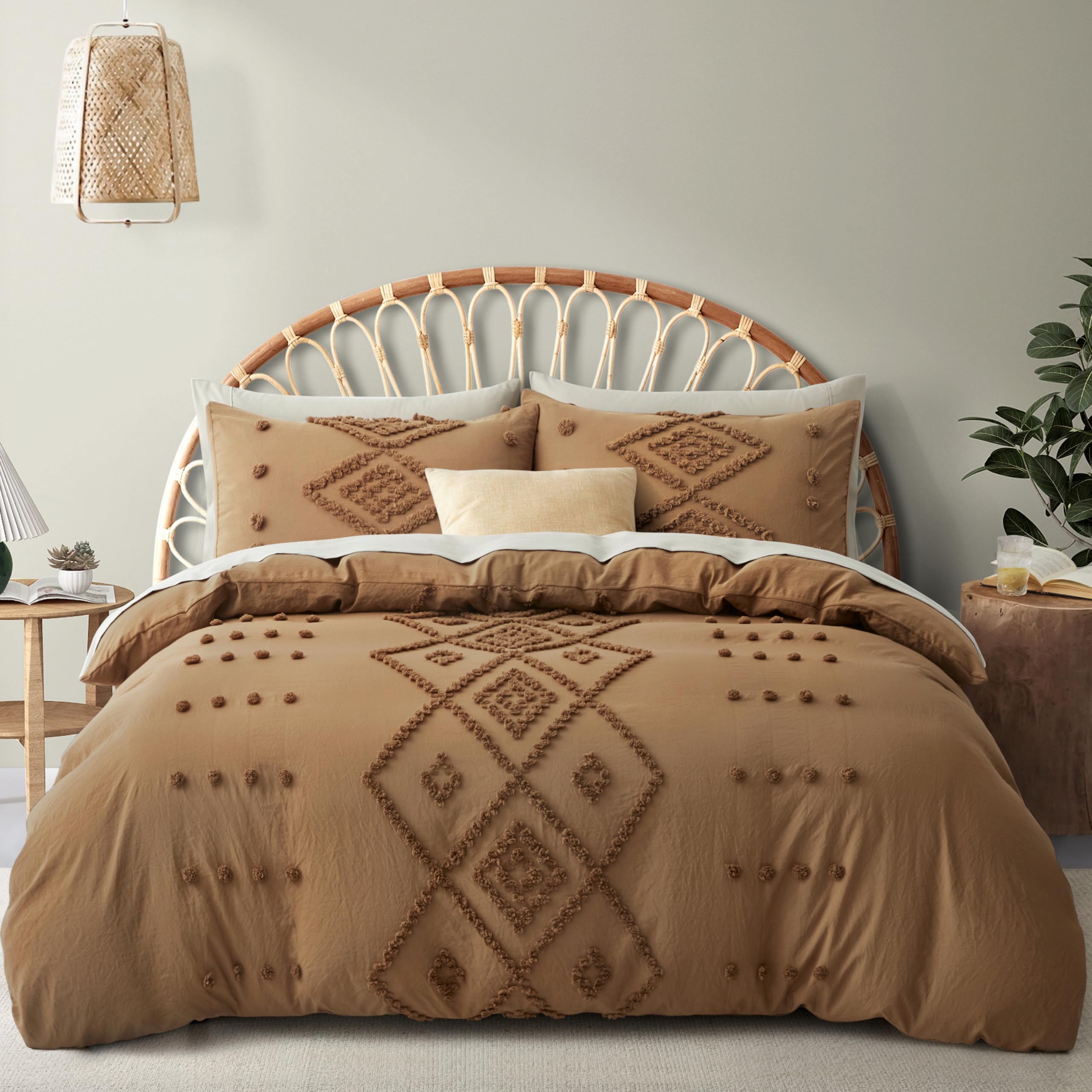 Oli Anderson Quilted Duvet Cover Set Soft Lightweight All Seasons 3 Piece Bohemi