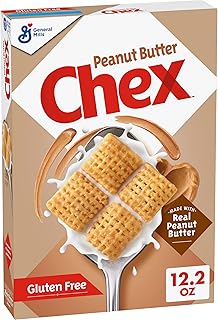 Peanut Butter Chex Cereal, Gluten Free,12.2 oz | Made with Real Peanut Butter, 12g Whole Grain per Serving, Good Source of 12 Vitamins & Minerals