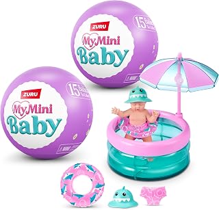 ZURU My Mini Baby Series 2 Mystery Capsule Collectible Toy for Girls, Realistic Miniature Baby, Play Kit and Accessories (2 Pods)