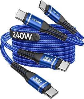 USB C to USB C Cable (6FT, 2Pack) 240W Type C Charger Fast Charging Cord