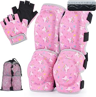 Lemmeko Soft Toddler Knee Pads and Elbow Pads Set with Bike Gloves | Non-Slip Toddler Knee Pads for Boys Girls 2-4 Years, Breathable Kids Protective Gear for Balance Bike, Scooter, Bicycle
