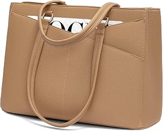 LOVEVOOK Laptop Bag for Women 15.6 Inch Tote Bags Leather Waterproof Briefcase Computer Women Business Office Work Bag