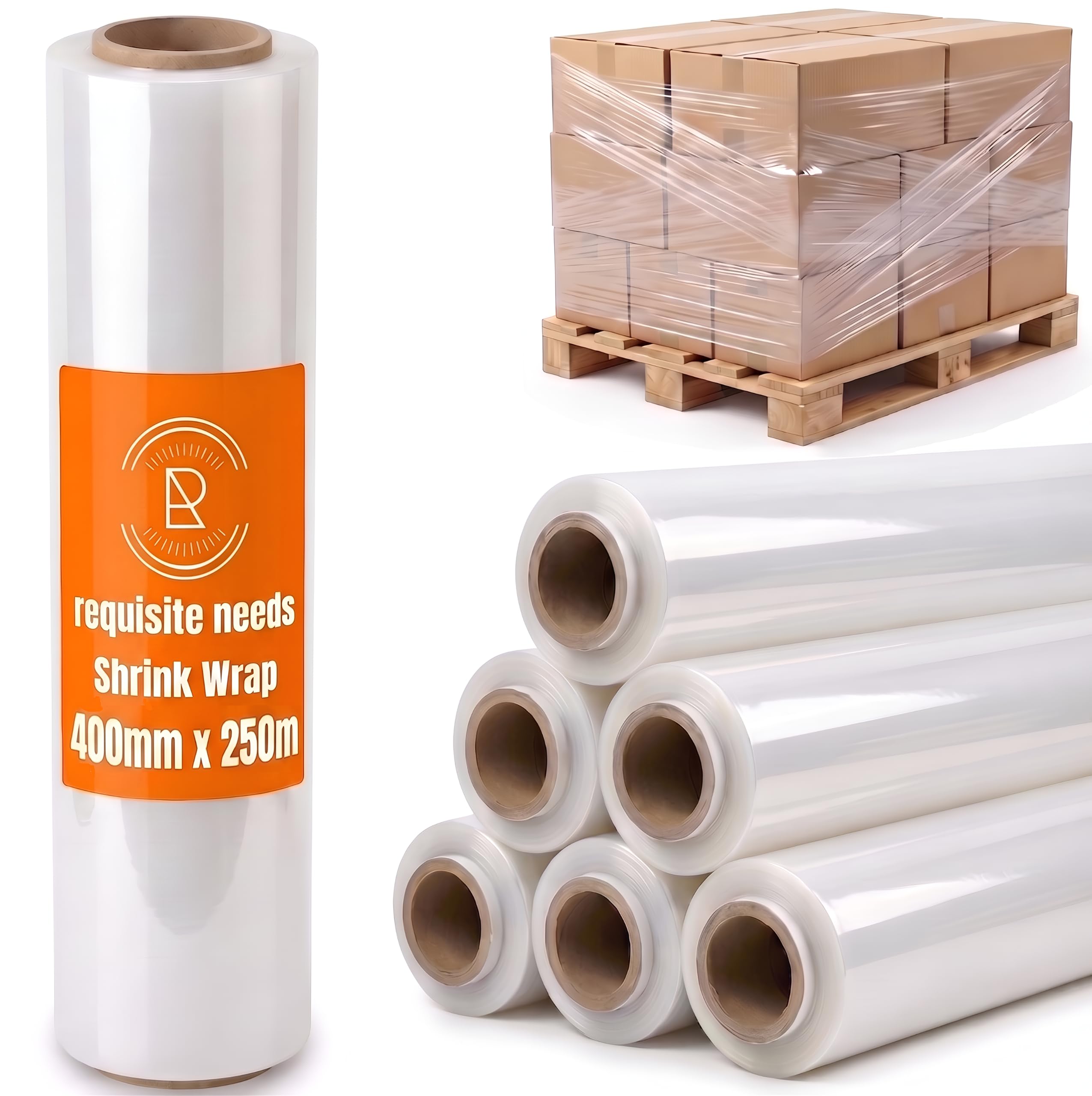 REQUISITE NEEDS Heavy Duty Stretch Film 400mm x 250m – Waterproof & Moisture Pro