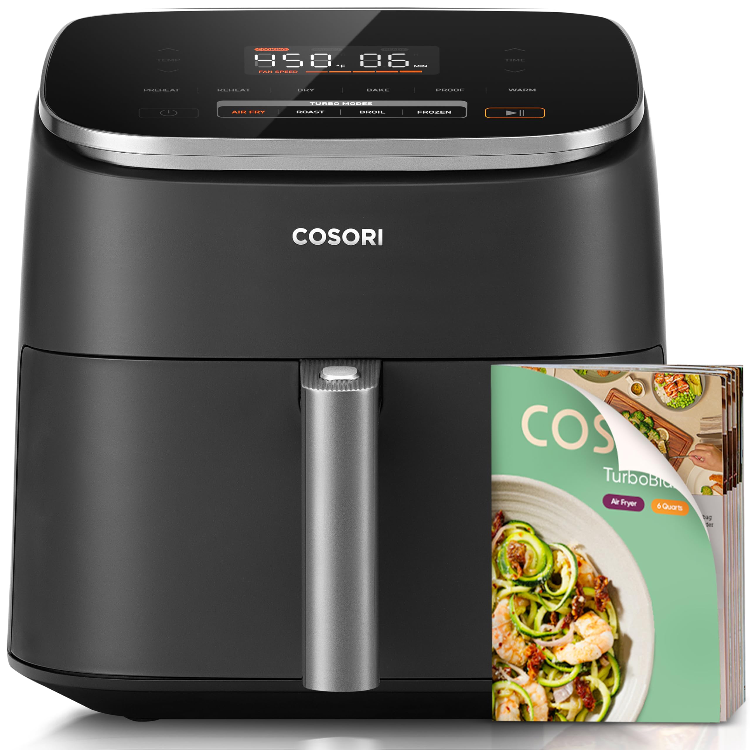 Cosori TurboBlaze Air Fryer, 9-in-1, 6 Qt, PFAS-Free Ceramic Coating | 90°–450°F