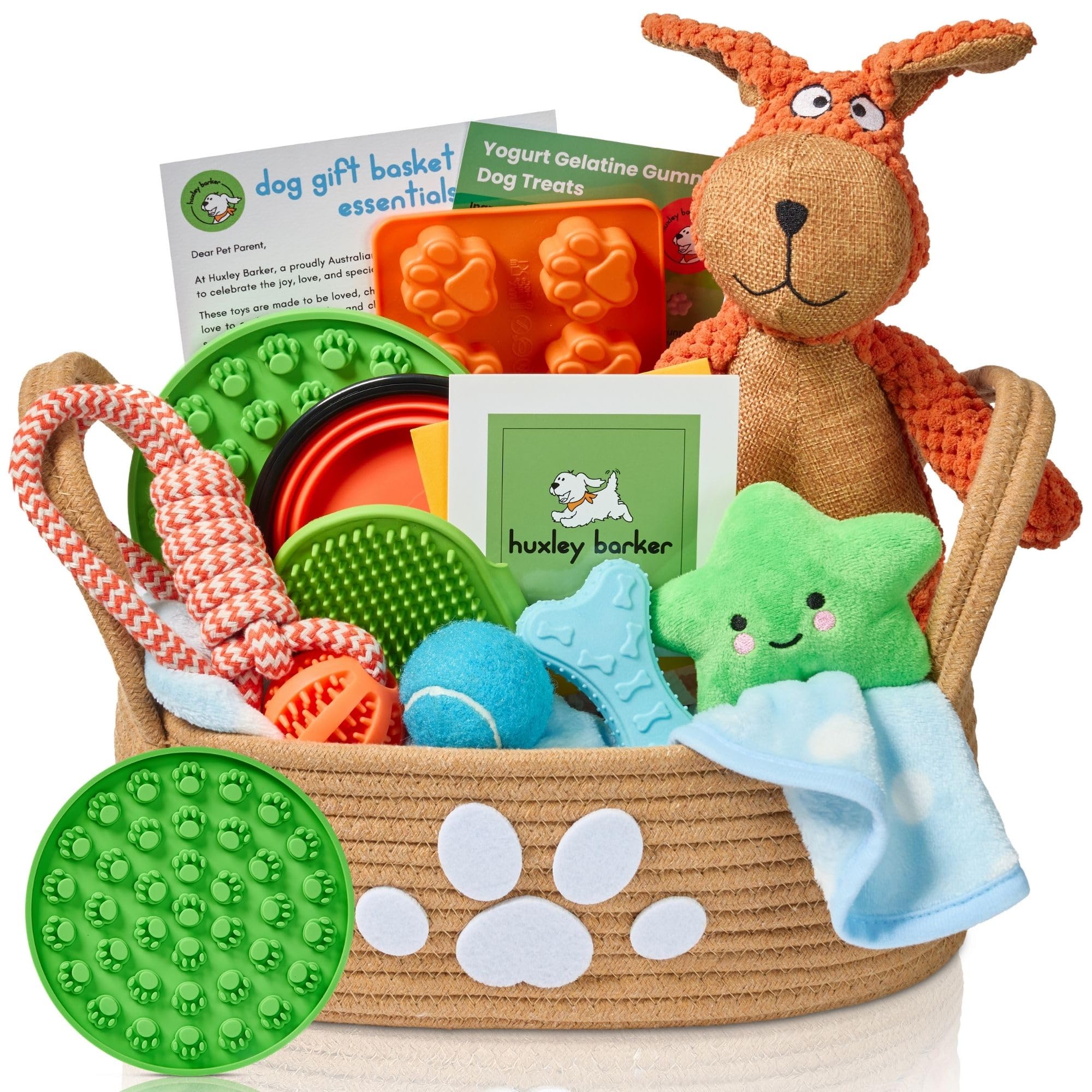 Huxley Barker Deluxe New Puppy & Dog Gift Basket for Puppies, Adopted Dogs & Sma