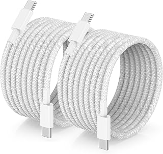 10 ft USB C Cable Fast Charging, 2Pack 60W Long Type C Cable, Braided USB C Cable for Apple iPhone Duo/18/17/16/15 Pro Max/17 Air/15 Plus, MacBook Pro 2023,iPad 12.9/11 inch/Mini/Air,Samsung Galaxy