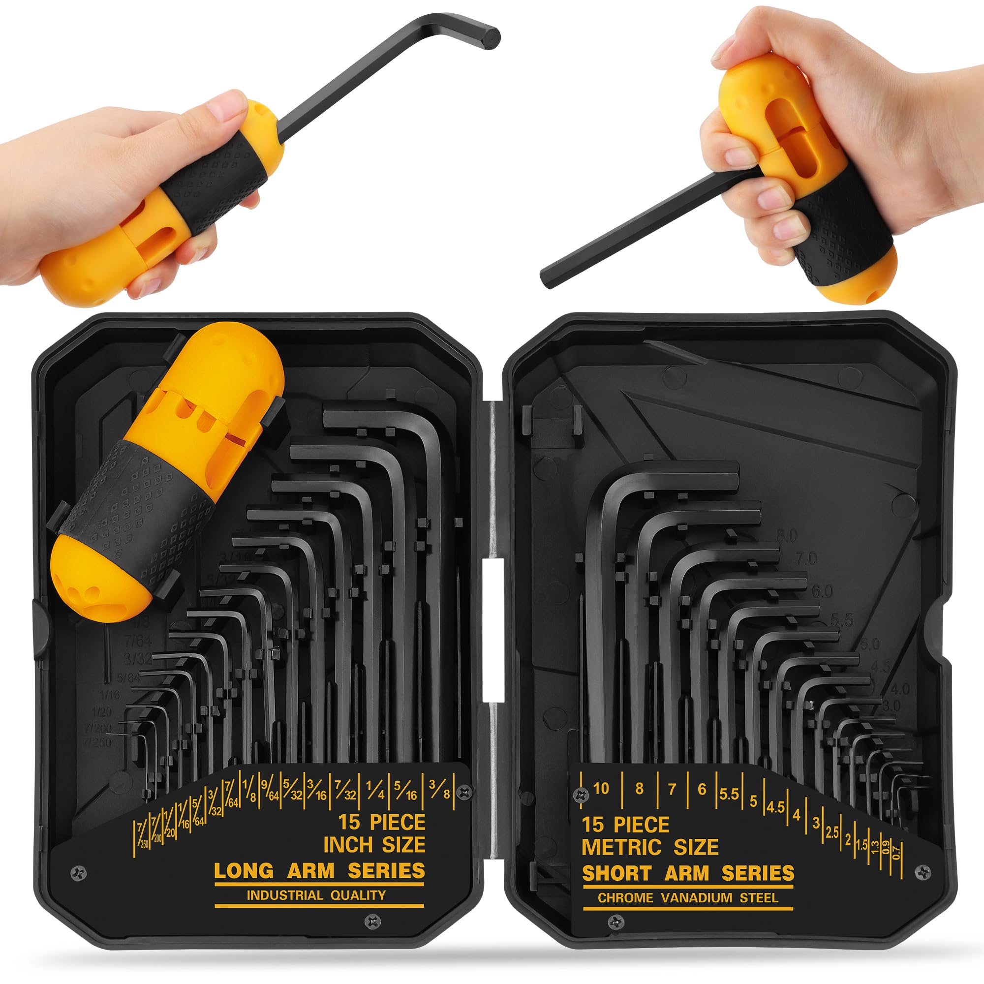 ELEAD 31-Piece Hex Key Set - Allen Wrench Set, SAE and Metric Allen Keys MM(0.7m